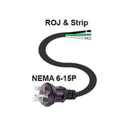 Webber 163 NEMA SJT 6-15P to ROJ and Strip 8ft CL60338