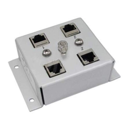 L-Com Connectivity Product 2-Port T Shielded CAT6 PoE Lightning Protector CMSP-CAT6-2