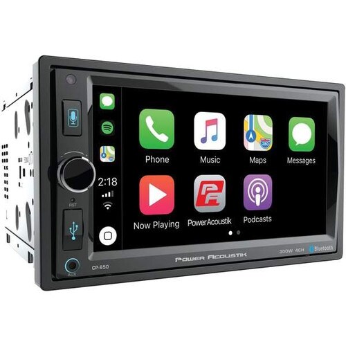 Power Acoustik 65-Inch Double-DIN In-Dash Digital Media Receiver with Bluetooth Apple CarPlay CP-650