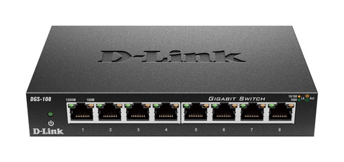 D-Link 8-Port Gigabit Unmanaged Metal Desktop Switch DGS-108