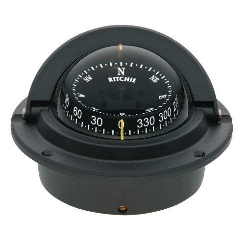 Ritchie Voyager Compass w 3in CombiDamp Dial Flush Mount Black F-83