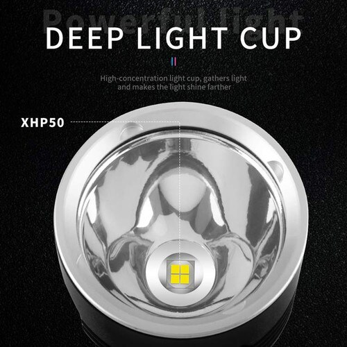 Tech Choice 1800 Lumen XHP50 LED Rechargeable Flashlight FL1800