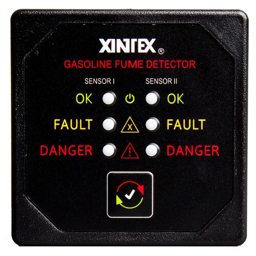 Fireboy-Xintex Black Gasoline Fume Detector and Alarm with Two Sensors G-2B-R