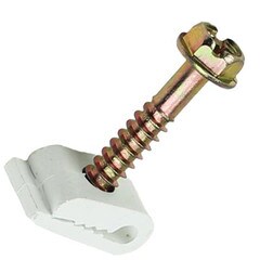 Perfect Vision Grounding Wire Clip with Screw White 100Pk GCGDWHT
