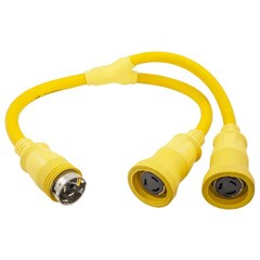 Hubbell Wiring Hubbell HBL64CM55 Y Adapter 2 50A 125V Cords - 50A 250V - HBL64CM55