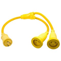 Hubbell Wiring Hubbell HBL64CM56 Y Cable 2-30A Male - 1 30A Female - HBL64CM56