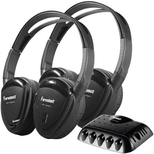 Power Acoustik 2 Set Single-Channel IR Wireless Transmitter Headphones HP-22IRT