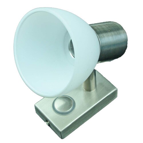 LUNASEA LIGHTING Lunasea LED Wall Mount Light Fixture - Touch Dimming - Brushed Nickel - Warm White - 3W - LLB-33EW-81-OT