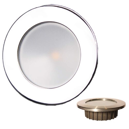 LUNASEA LIGHTING Lunasea Gen3 Warm White RGBW Full Color 35rdquo IP65 Recessed Light wPolished Stainless Steel Bezel - 12VDC - LLB-46RG-3A-SS