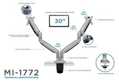 Mount-It Dual Computer Monitor Mount 13 to 27-Inch Screens MI-1772
