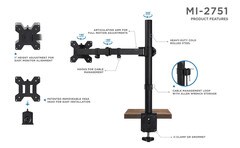 Mount-It Universal Single Monitor Desk Mount 13-32in Screens MI-2751
