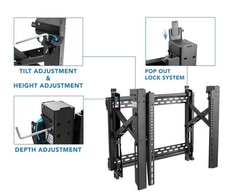 Mount-It Menu Board and Pop-Out Video Wall Mount 32-55in Screens MI-363