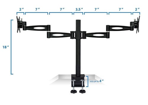 Mount-It Articulating Dual Monitor Desk Mount MI-725