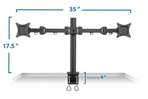 Mount-It Adjustable Dual Monitor Desk Mount MI-752