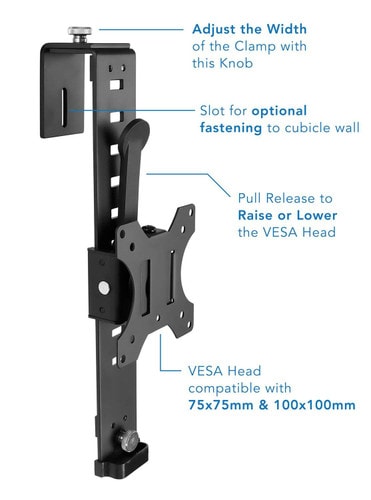 Mount-It Cubicle No-Drill Wall Monitor Mount MI-785