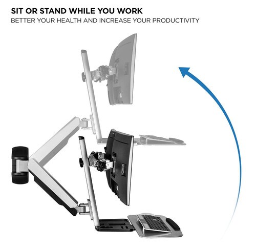 Mount-It Wall Mount Dual Monitor Workstation MI-7906