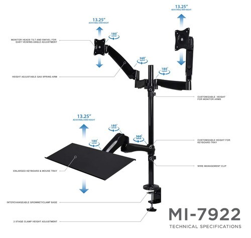 Mount-It Dual Monitor Sit-Stand Desk Mount MI-7922