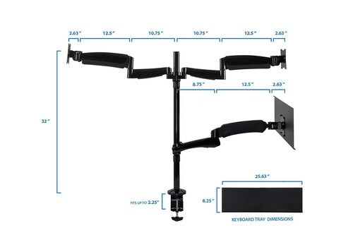 Mount-It Dual Monitor Sit-Stand Desk Mount MI-7922