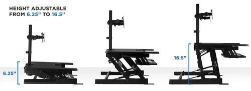 Mount-It Sit Stand Desk Converter with Dual Monitor Mount MI-7934