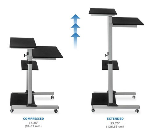Mount-It Height Adjustable Rolling Stand-Up Desk MI-7940