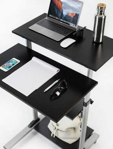 Mount-It Height Adjustable Rolling Stand-Up Desk MI-7940