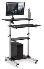 Mount-It Height Adjustable Rolling Computer Work Station MI-7942