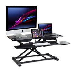 Mount-It Sit Stand Desk Converter For Dual Monitors 37in Wide MI-7954