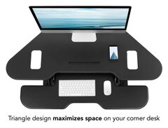 Mount-It Corner Standing Desk Converter with Keyboard Tray MI-7958
