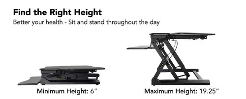Mount-It Adjustable Sit-Stand Desk Converter Extra Wide MI-7961