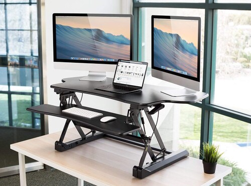 Mount-It Adjustable Sit-Stand Desk Converter Extra Wide MI-7961