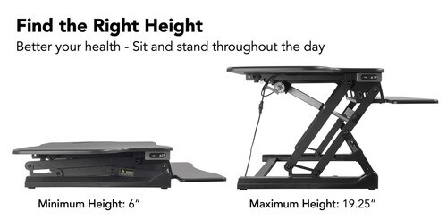 Mount-It Electric Standing Desk Converter with Large Platform MI-7962