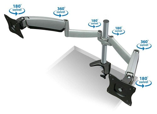 Mount-It Height Adjustable Full Motion Dual Monitor Desk Mount MI-7C24