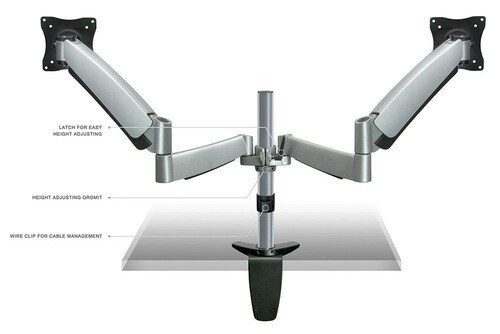 Mount-It Height Adjustable Full Motion Dual Monitor Desk Mount MI-7C24
