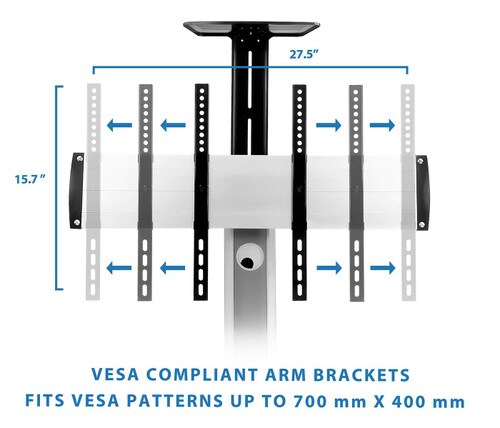 Mount-It Mobile TV Cart for TVs 32-70in VESA Compatible MI-875