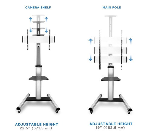 Mount-It Mobile TV Cart for TVs 32-70in VESA Compatible MI-875
