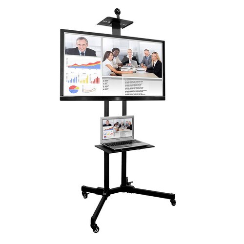 Mount-It Adjustable Mobile TV Cart and Shelf for 37-70in TVs MI-876