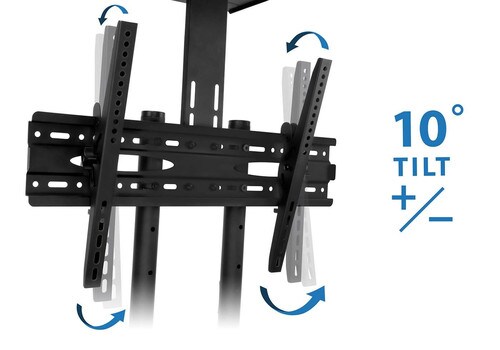 Mount-It Adjustable Mobile TV Cart and Shelf for 37-70in TVs MI-876