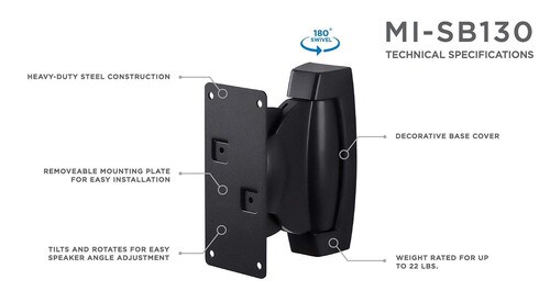 Mount-It Heavy Duty Satellite Speaker Wall Mounts MI-SB130