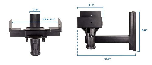 Mount-It Heavy Duty Steel Universal Speaker Wall Mount Black MI-SB35