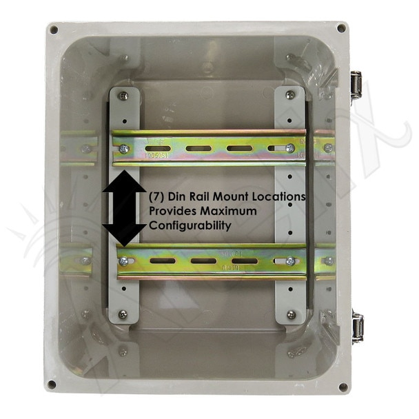 Altelix 10x8x6 Vented Industrial DIN Rail Fiberglass Enclosure