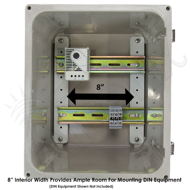 Altelix 10x8x6 Vented Industrial DIN Rail Fiberglass Enclosure