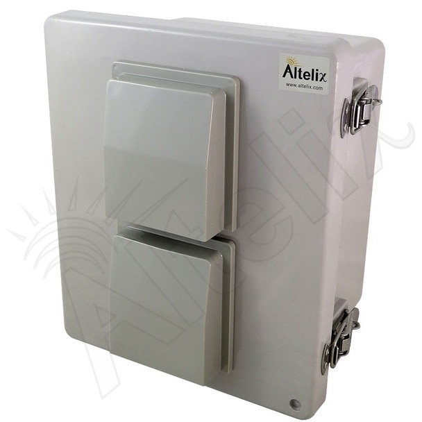 Altelix 10x8x6 Vented Fiberglass Weatherproof NEMA Enclosure with 120 VAC Outlets and Power Cord
