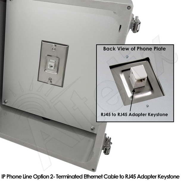 Altelix 14x12x6 NEMA 4X Outdoor Weatherproof IP Phone Call Box with Emergency Phone Label