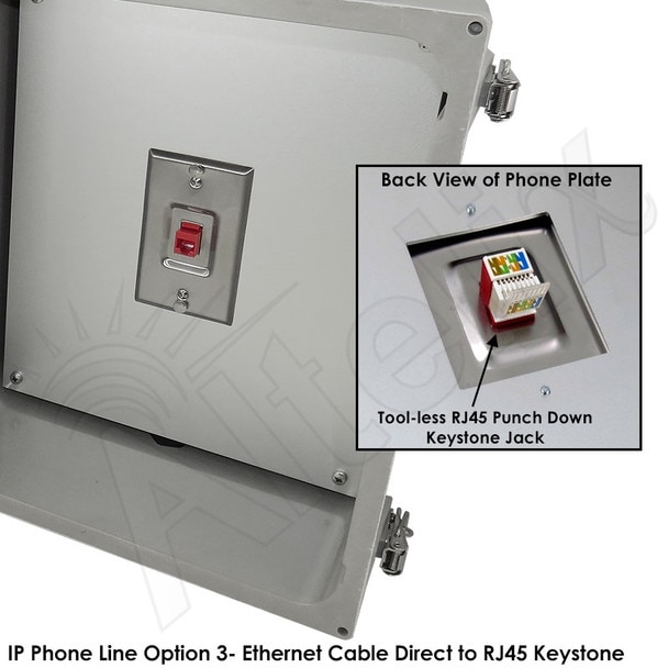 Altelix 14x12x6 NEMA 4X Outdoor Weatherproof IP Phone Call Box with Emergency Phone Label