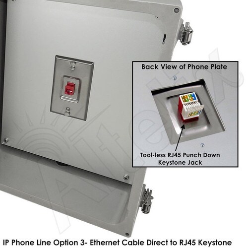 Altelix 14x12x6 NEMA 4X Outdoor Weatherproof IP Phone Call Box with Emergency Phone Label