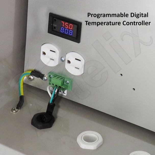Altelix 14x12x6 Fiberglass Weatherproof Heated NEMA Enclosure with 120 VAC Outlets Power Cord 200W Heater with Digital Temperature Controller