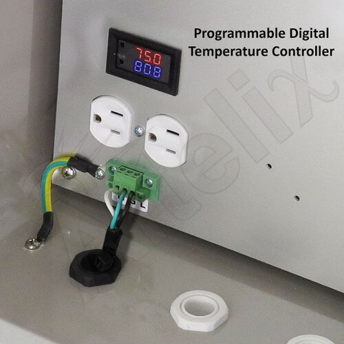 Altelix 14x12x6 Fiberglass Weatherproof Heated NEMA Enclosure with 120 VAC Outlets Power Cord 200W Heater with Digital Temperature Controller