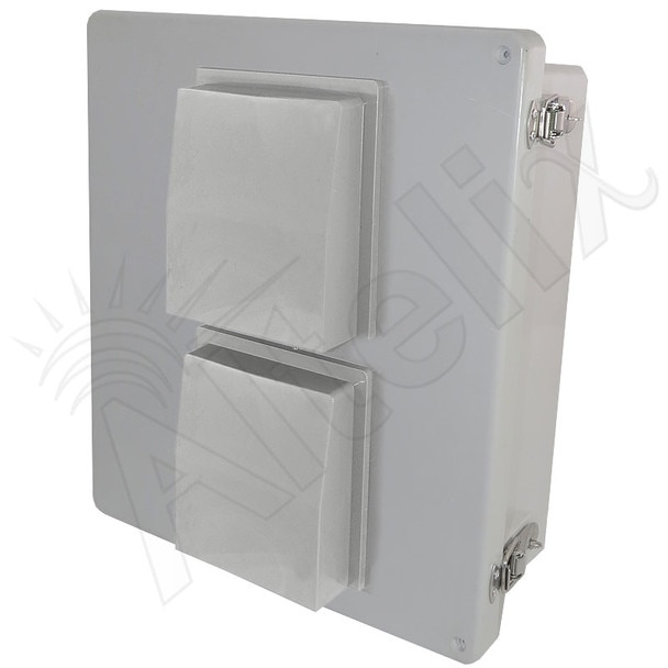 Altelix 14x12x6 Insulated Fiberglass Weatherproof Vented NEMA Enclosure with Cooling Fan and 120 VAC Outlets