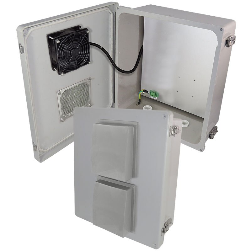 Altelix Fiberglass Weatherproof Vented Enclosure w48VDC Cooling Fan NF141206VFD4