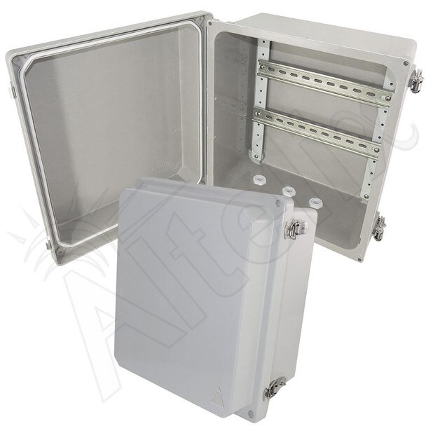 Altelix 14x12x8 Industrial DIN Rail Enclosure Fiberglass NEMA 4X IP66